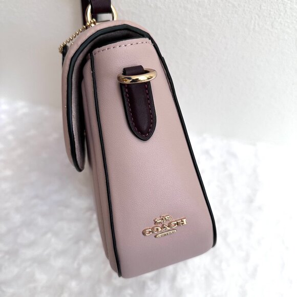 Coach Marlie Top Handle Satchel C6799 Colorblock & Border Quilting, Mauve - NWT - Picture 4 of 12